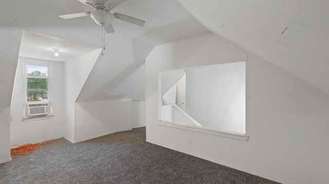 368 Riddle Rd, Cedar Creek, TX 78612 - additional living space featuring lofted ceiling, carpet, ceiling fan, and cooling unit