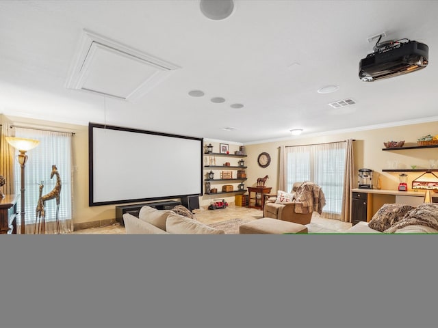 136 Fantail St, Magnolia, TX 77355 - home theater with ornamental molding
