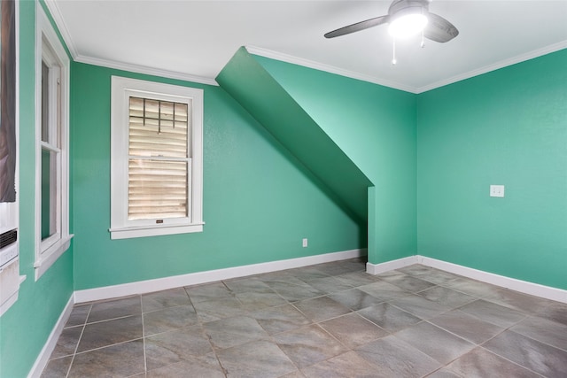 2616 45th St, Galveston, TX 77550 - bonus room featuring ceiling fan and baseboards