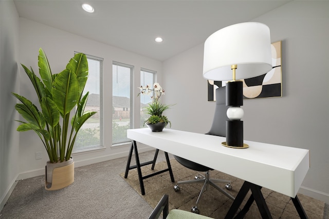 30351 Spragletop View St, Brookshire, TX 77423 - carpeted home office featuring baseboards and recessed lighting