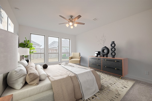 30351 Spragletop View St, Brookshire, TX 77423 - bedroom featuring baseboards, light carpet, and ceiling fan
