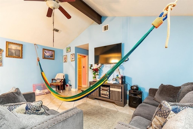 12356 Newbrook Dr, Houston, TX 77072 - tiled living area with ceiling fan