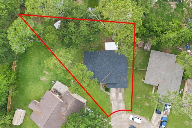 9207 Loren Ln, Houston, TX 77040 - aerial view of property's location with property parcel outlined