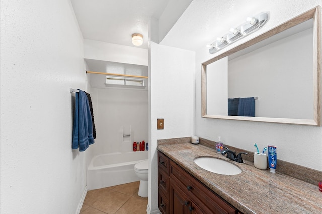 9207 Loren Ln, Houston, TX 77040 - bathroom featuring vanity, tile patterned flooring, toilet, and shower / bath combo
