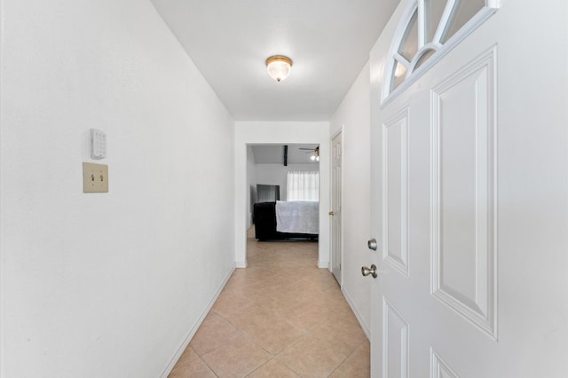 9207 Loren Ln, Houston, TX 77040 - corridor with light tile patterned floors and baseboards
