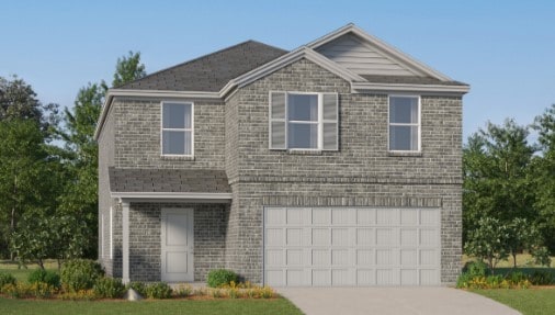 3001 Blue Gem Ct, Katy, TX 77493 - view of front of property featuring concrete driveway, an attached garage, and brick siding