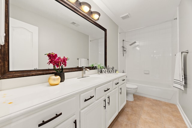 3639 Burning Palms Ct, Houston, TX 77042 - full bath with vanity, toilet, tile patterned floors, and bathtub / shower combination