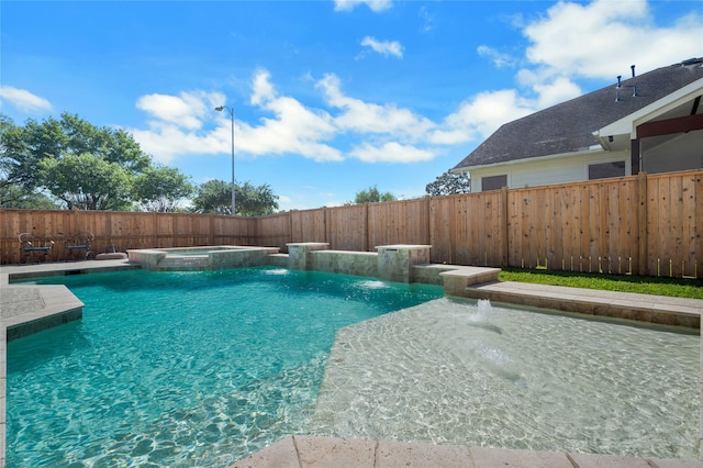 6003 Tarra Firma Dr, Spring, TX 77379 - view of pool with a patio, a fenced backyard, and a pool with connected hot tub