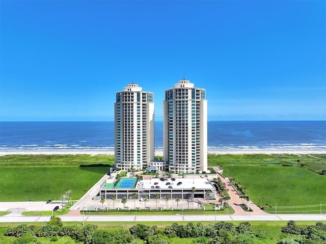 801 E Beach Dr Unit Bc2305, Galveston, TX 77550 - view of property with view of water and beach