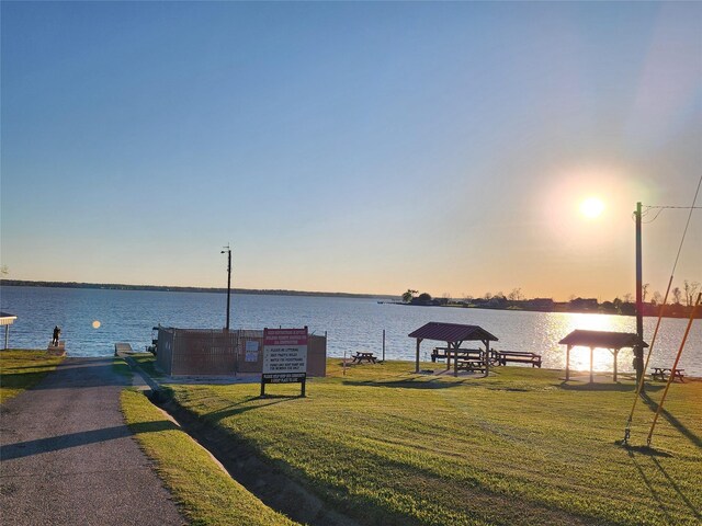 482 W Cattle Dr, Onalaska, TX 77360 - water view featuring a gazebo
