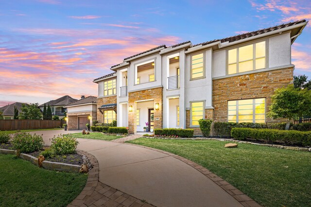 19111 N Frio River Cir, Cypress, TX 77433 - view of front of property featuring stone siding, stucco siding, and a tiled roof
