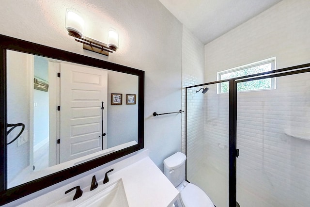 19111 N Frio River Cir, Cypress, TX 77433 - bathroom featuring vanity, a shower stall, and toilet