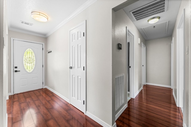 31614 Debbi Ln, Magnolia, TX 77355 - foyer entrance with wood finished floors, ornamental molding, and baseboards