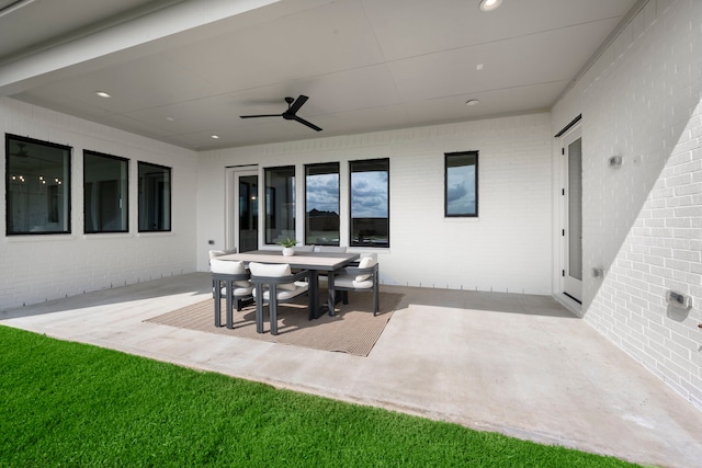 6727 Pine Haven Ct, Katy, TX 77493 - view of patio / terrace featuring ceiling fan and outdoor dining area