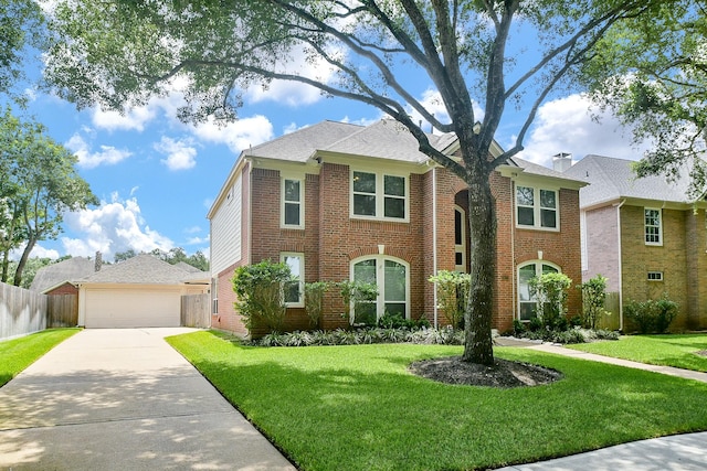 1623 Heddon Falls Dr, Sugar Land, TX 77479 - view of front facade with brick siding and a garage