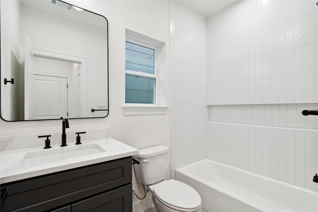 3735 Lydia St, Houston, TX 77021 - bathroom with vanity, toilet, and bathtub / shower combination