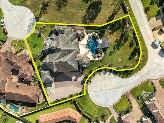 13 Pleasant Shadows Dr, Spring, TX 77389 - aerial view of property's location featuring property parcel outlined