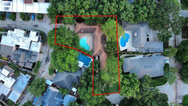 15707 Steamboat Ln, Houston, TX 77079 - bird's eye view of a pool