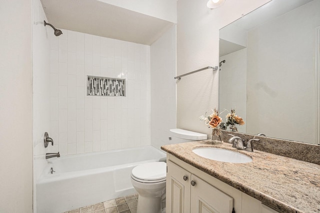 1145 Country Place Dr, Houston, TX 77079 - bathroom featuring toilet, vanity, and shower / tub combination