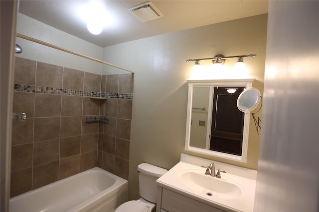 6416 Dawnridge Dr, Houston, TX 77035 - bathroom with vanity, toilet, and tub / shower combination
