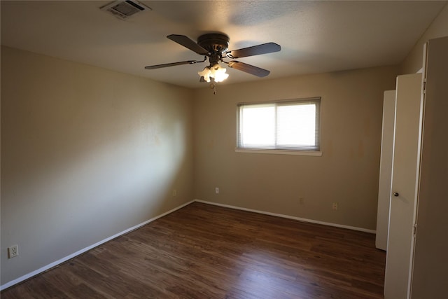 6416 Dawnridge Dr, Houston, TX 77035 - unfurnished room featuring baseboards, dark wood-type flooring, and ceiling fan