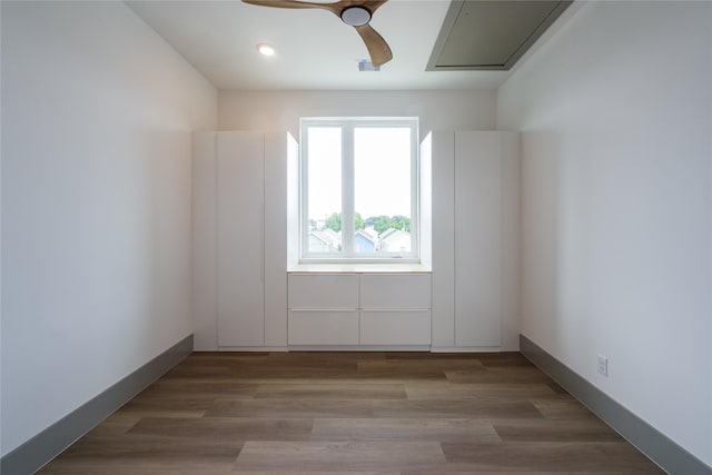 1053 W 15th 1/2 St, Houston, TX 77008 - bonus room with ceiling fan, attic access, wood finished floors, and recessed lighting