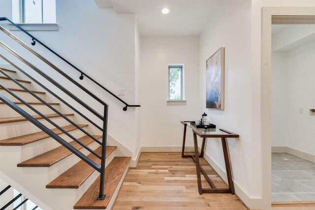 1414 Wichman St, Houston, TX 77007 - stairs with recessed lighting and baseboards