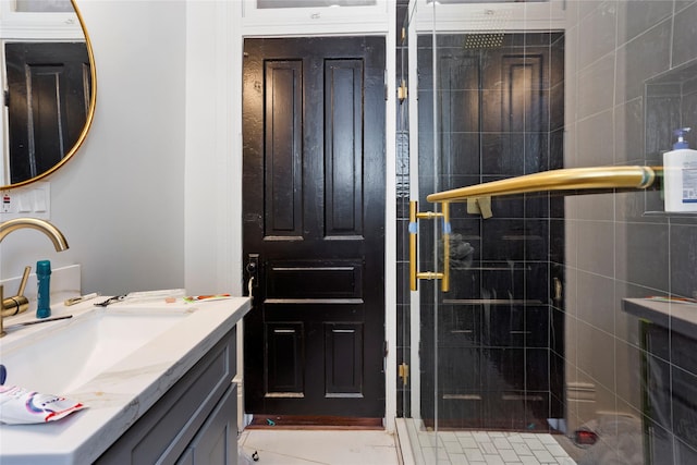 1416 Rosenberg St, Galveston, TX 77550 - bathroom featuring a stall shower and vanity