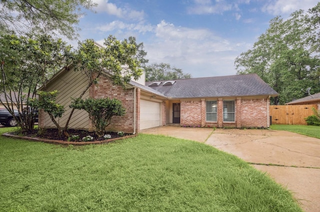 25903 Long Hill Ln, Spring, TX 77373 - view of front of home featuring brick siding, an attached garage, driveway, and a shingled roof
