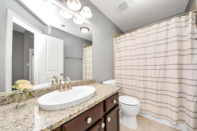 14006 Alex Landing Dr, Humble, TX 77396 - full bath with toilet, vanity, tile patterned flooring, and curtained shower