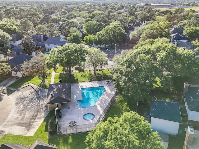 16403 Wellers Way, Houston, TX 77095 - aerial view of residential area with a pool