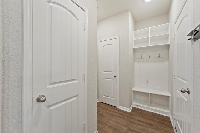 4430 Lone Alcove Dr, Spring, TX 77386 - mudroom with dark wood-style flooring and baseboards
