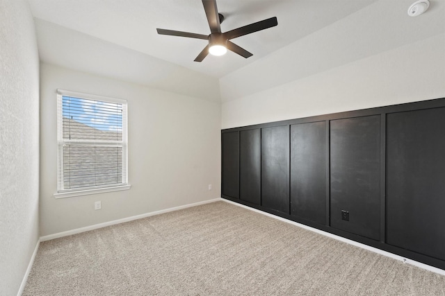 4430 Lone Alcove Dr, Spring, TX 77386 - unfurnished bedroom with carpet floors, baseboards, ceiling fan, and lofted ceiling