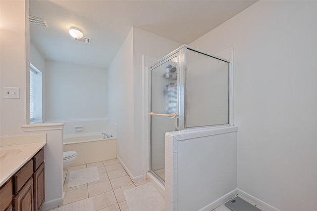 211 Aberdeen St, Stafford, TX 77477 - full bath featuring tile patterned floors, a shower stall, vanity, and a bath