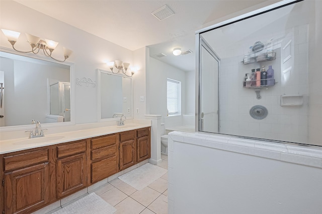 211 Aberdeen St, Stafford, TX 77477 - full bath with a walk in shower, tile patterned floors, and double vanity
