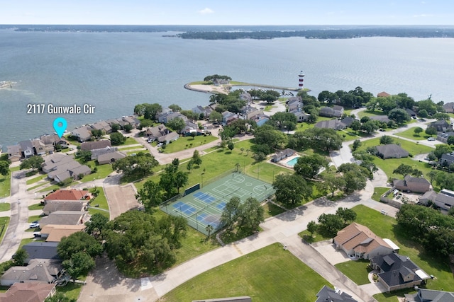 2117 Gunwale Cir, Willis, TX 77318 - aerial perspective of suburban area with a large body of water