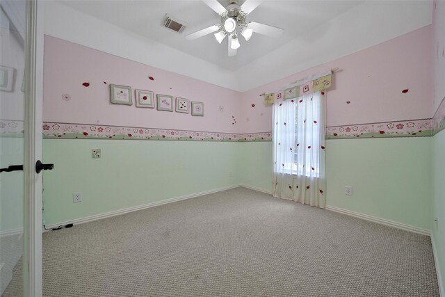 3006 Nickleby Ct, Katy, TX 77494 - empty room with carpet floors, a ceiling fan, and baseboards