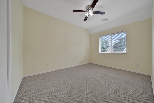 3006 Nickleby Ct, Katy, TX 77494 - carpeted empty room featuring vaulted ceiling, ceiling fan, and baseboards
