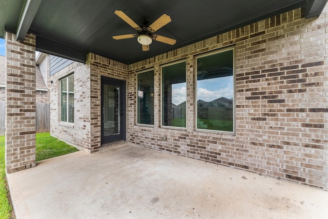 15739 Cairnwell Bend Dr, Humble, TX 77346 - view of patio with ceiling fan