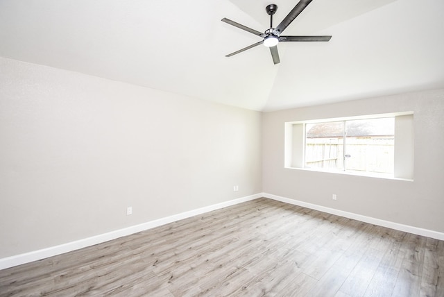 2012 Hickory Glen Dr, Missouri City, TX 77489 - empty room with ceiling fan, wood finished floors, baseboards, and high vaulted ceiling