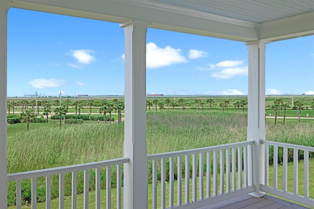 2604 E Seaside Dr, Galveston, TX 77550 - deck featuring a view of countryside