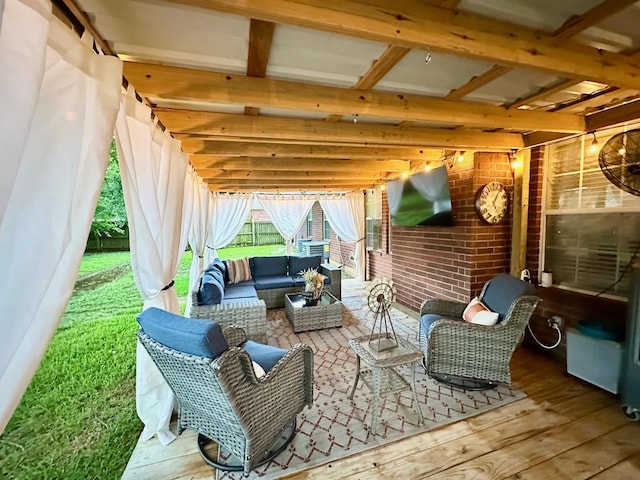1308 Hagan St, Crockett, TX 75835 - view of patio / terrace featuring an outdoor hangout area and a wooden deck