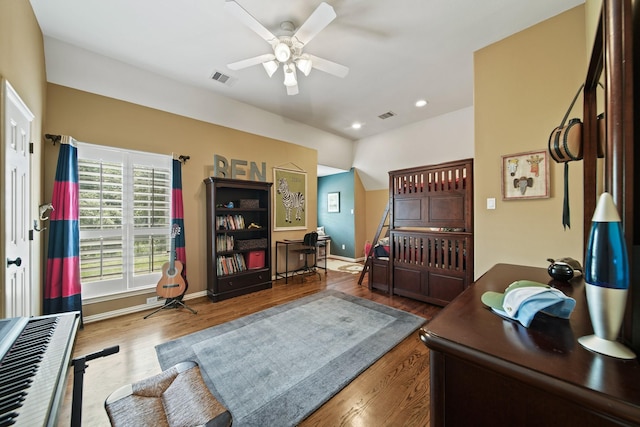 77 Big Trl, Missouri City, TX 77459 - bedroom with wood finished floors, recessed lighting, ceiling fan, and baseboards