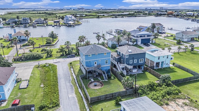 1401 103rd St, Galveston, TX 77554 - aerial view of residential area with a nearby body of water