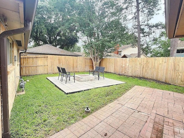 3511 Coltwood Dr, Spring, TX 77388 - view of yard with a patio area and a fire pit