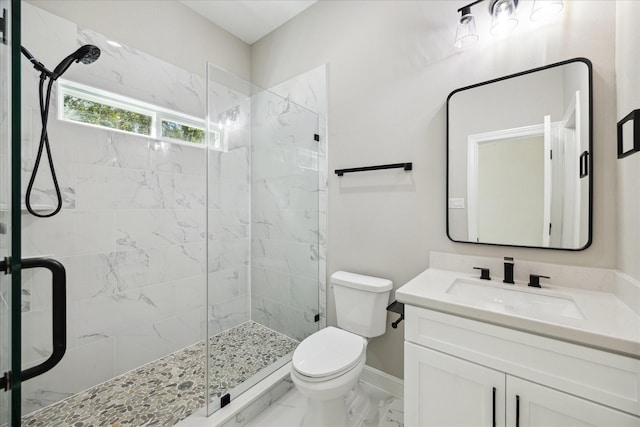 26800 Saddle Horn, Waller, TX 77484 - full bath with toilet, a stall shower, marble look tiles, and vanity