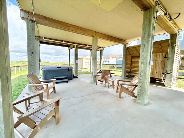 753 Bluewater Hwy, Surfside Beach, TX 77541 - view of patio with a hot tub