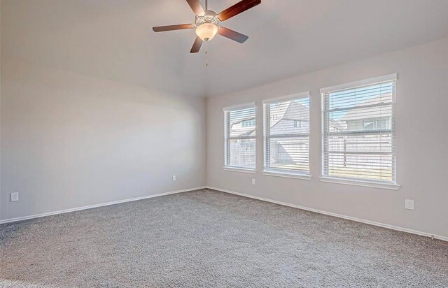 1330 Munson Valley Rd, Richmond, TX 77406 - carpeted empty room featuring a ceiling fan, baseboards, and lofted ceiling