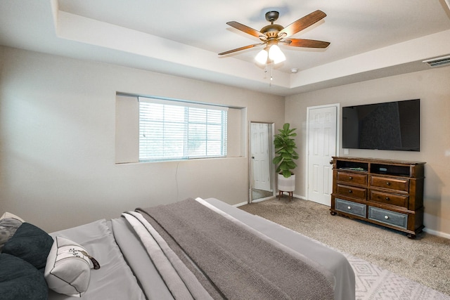 11019 Chestnut Path Way, Tomball, TX 77375 - bedroom with light carpet, baseboards, and ceiling fan