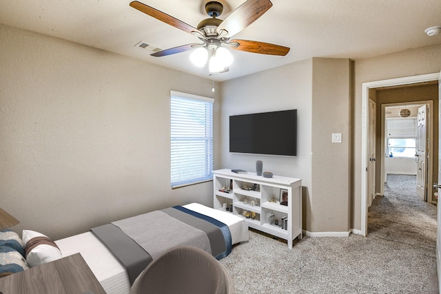 11019 Chestnut Path Way, Tomball, TX 77375 - bedroom featuring carpet, baseboards, and ceiling fan
